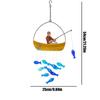 Fish Wind Chimes for Outside, Blue Sea Glass Wind Chimes Garden Decor, Windchimes Outdoors Suncatcher Gift For Home Decoration