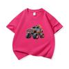 Kids Cotton T Shirt Fun Graffiti Offroad SUV Print Crew Neck Short Sleeve Tee Casual Boys Girls Summer Tops