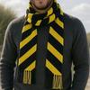Customized striped scarf Double-layer knitted scarf Warm contrasting color Autumn and winter wool Jacquard college style scarf