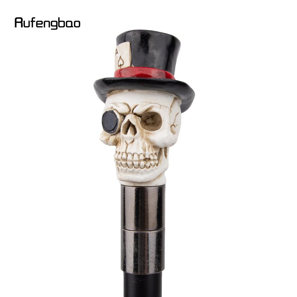 White Resin Skull Head Walking Cane Fashion Decorative Steel Walking Stick Gentleman Elegant Cosplay Cane Knob Crosier 94cm