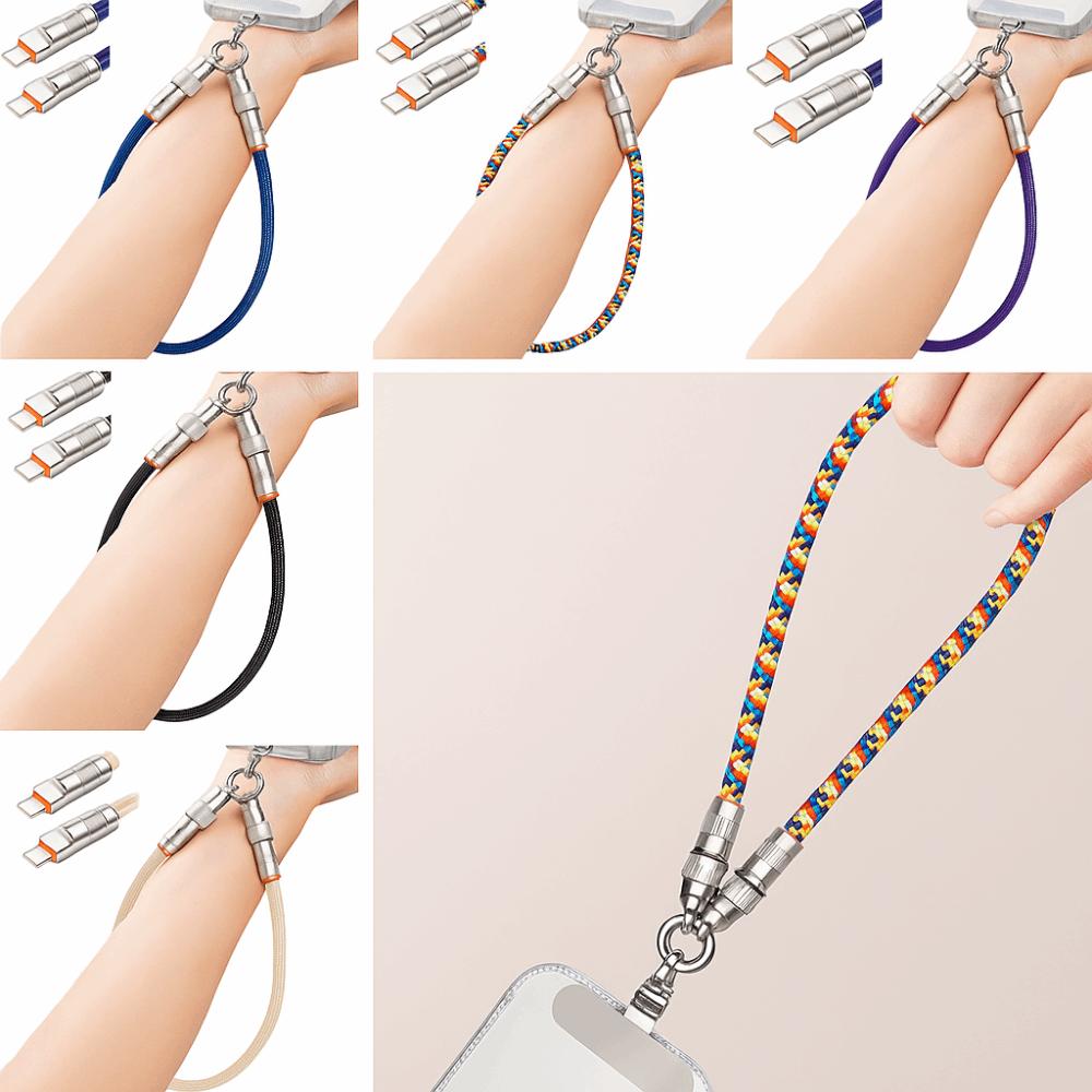 2-in-1 Schnelllade-Handy-Trageband Typ C Datenkabel Handy-Hängeleine Handy-Lanyard Reisen