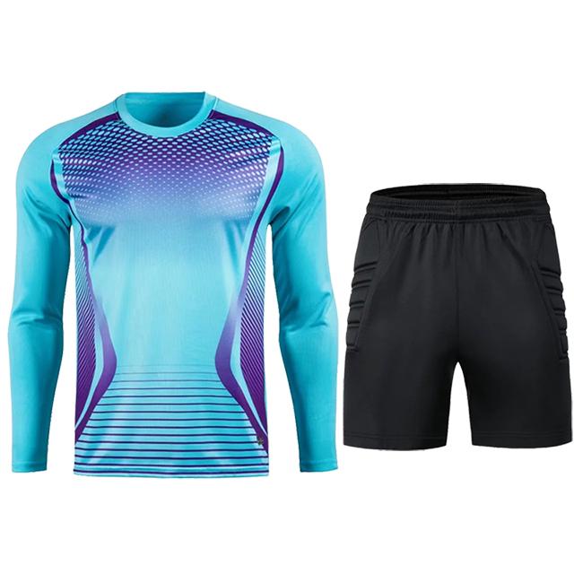 Herren Erwachsenen Fußball Torwart Uniform Schutzschwamm Fußball Langarm Kinder Training Torwart Fußball Trikot Oberteil Hose