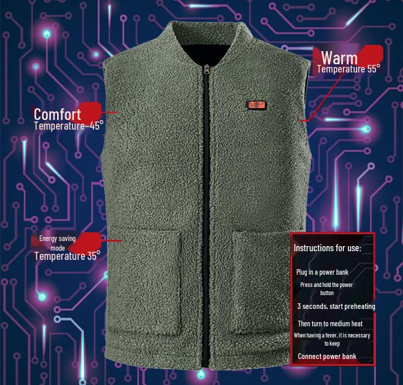 Men's Smart Heated Vest with USB - Thickened Electric Heating for Extra Warmth