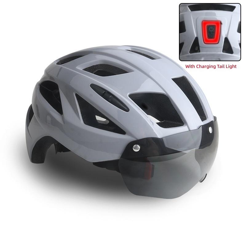 Road Bike Mountain Bike Cycling Helmet with Tail Light No Logo Design for Unisex Adults