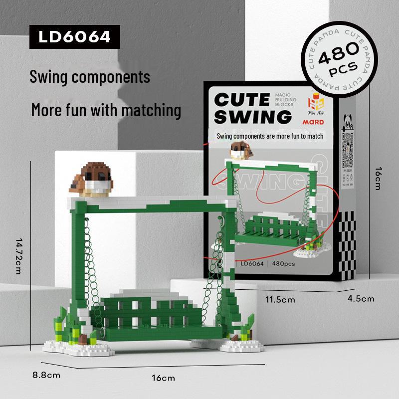 Heimische Riesenpanda-Cartoon-Bausteine - Pädagogische Desktop-Ornamente für Kinder