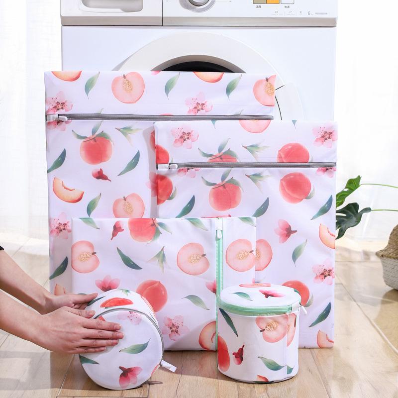 Tvättnät med persikotryck, trasselfritt, för maskintvätt av underkläder och behåar