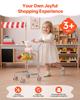 VEVOR Shopping Cart for Kids, Sturdy Metal Frame, Grocery Store Pretend Play Toy Cart with Baby Doll, Rolling Wheels, Basket, Toy Shopping Trolley