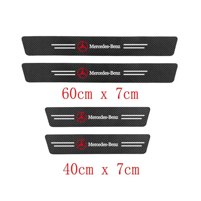 

GLC GLB 4Pcs Car Laser Threshold Protect Auto Emblem Sticker Accessories For Mercedes Benz AMG Brabus Smart W204 GLC CLA W205 W 4 Pcs