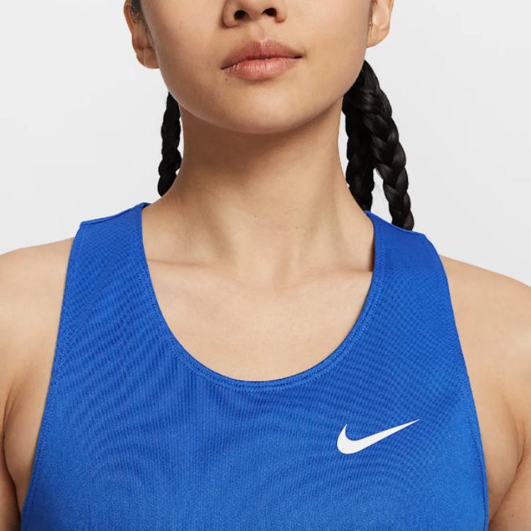 Nike Dri-Fit Fast Lightweight Soft Stylish Solid Color Tank Top Women Tops Blue IB8751-450