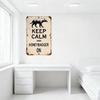Vintage Distressed Keep Calm and Honeybadger On Metallblechschild - Rustikale Heimbar Man Cave Dekoration mit Honigdachs-Illustration