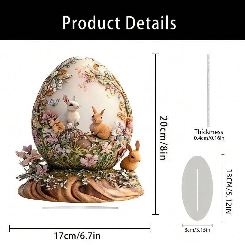 Easter Bunny and Bunny House Tabletop Decoration Ornament. Made of Acrylic, Suitable for Home and Office Decoration.