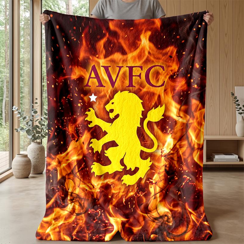 Coperta in Flanella con Stampa Aston Villa, Morbida Calda Leggera Coperta da Divano Letto Campeggio