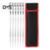 6/10Pcs Stainless Steel BBQ Skewers with Storage Bag Ring Design Flat BBQ Needle Metal Stick for Grilling Sausages Seafood Veggies
