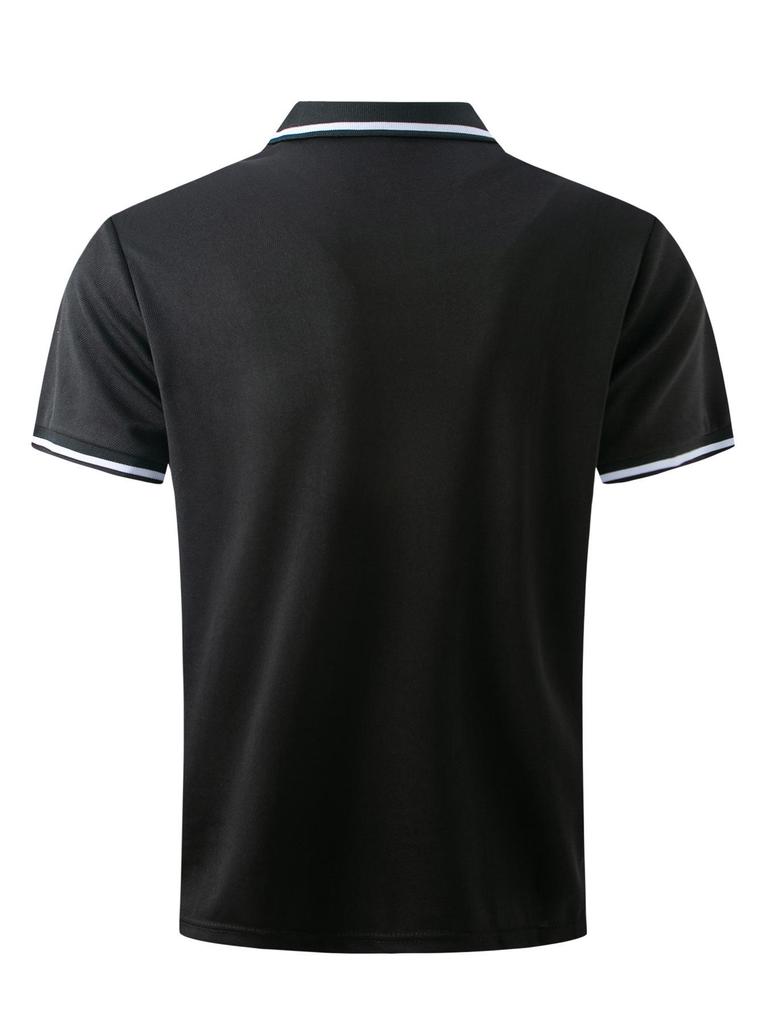 Men's 2023 Casual Polo Shirt with Ribbed Collar and Button Closure, Available In Multiple Colors