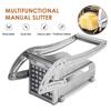 Heavy Duty Stainless Steel French Fry Cutter, Professional Potato Slicer with 2 Blades for Kitchen