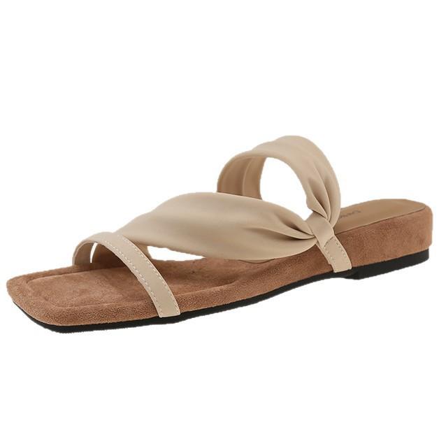 Niche design sense retro simple fashion versatile sandals women's summer 2025 new fashion Roman cool slippers