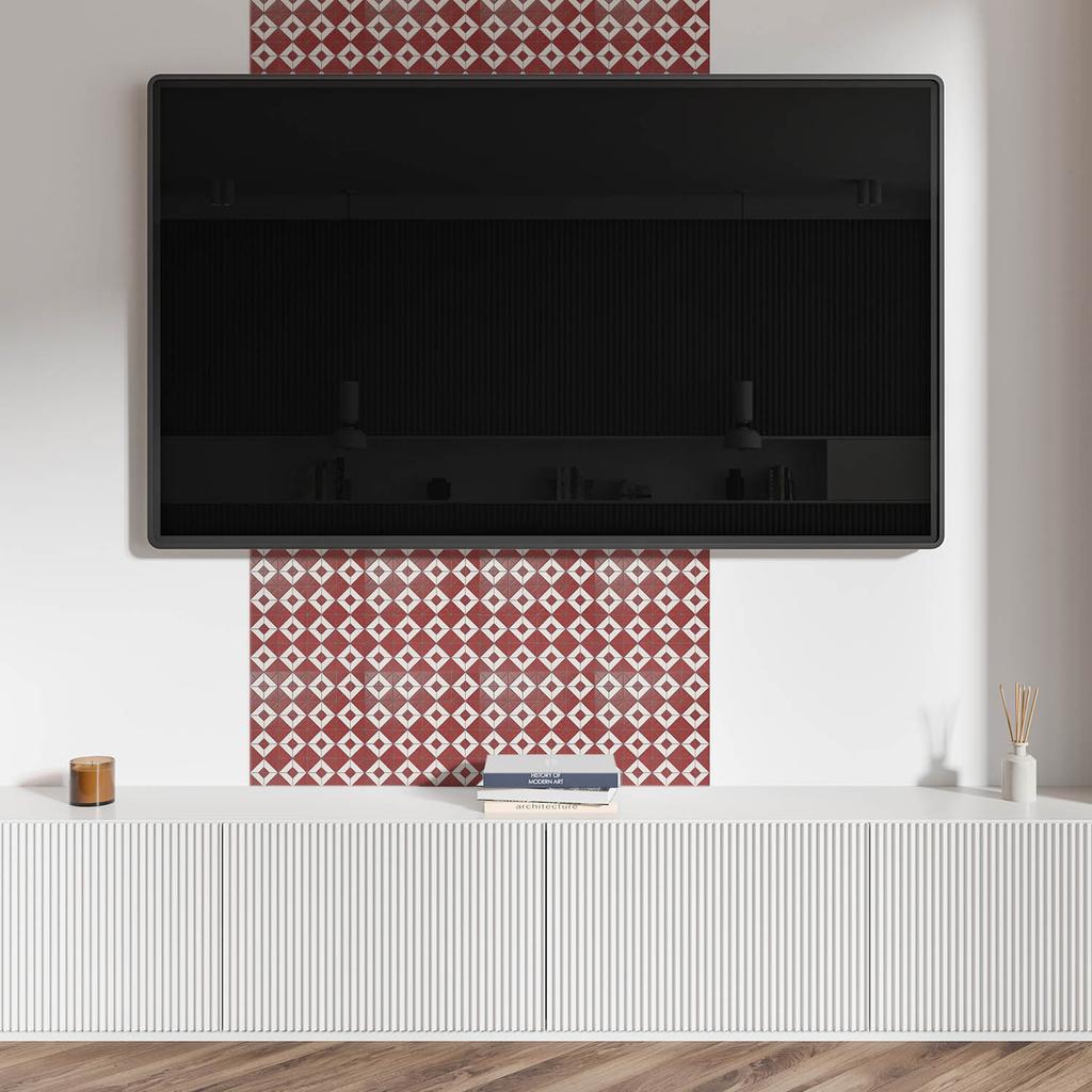 Komplet Kafelków Winylowych Z Motywem Do Kuchni Geometryczne Wzory W Układzie 10X40X20 Cm