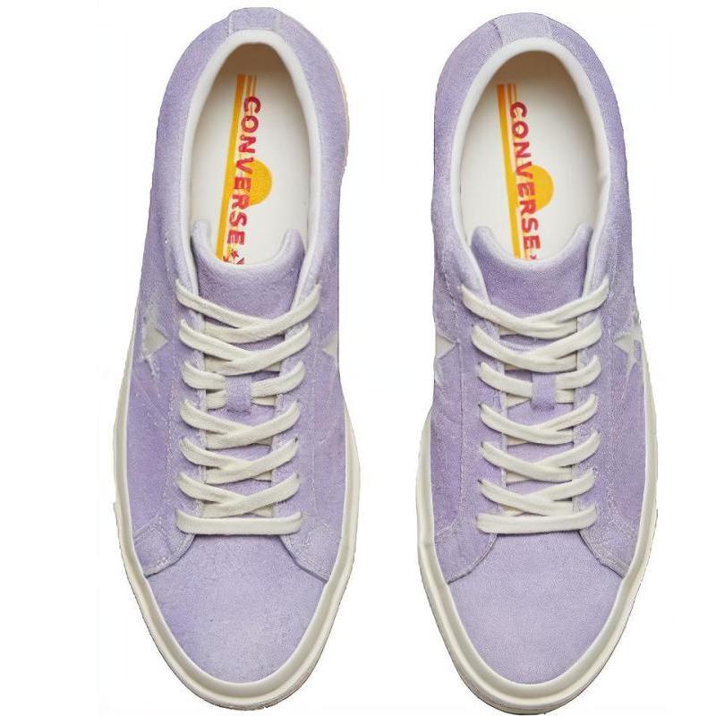 Converse One Star series Comfortable Low-top Canvas Shoes Unisex Lilac Color