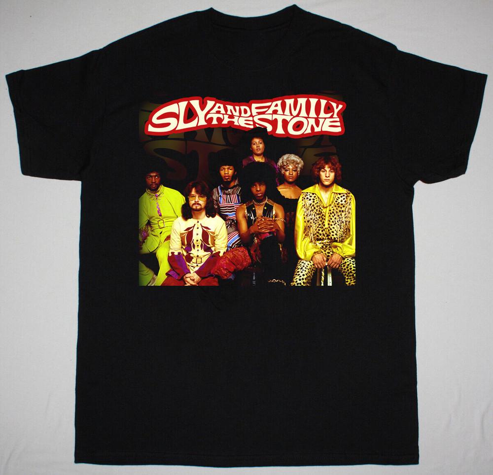 NIEUW Sly & The Family Stone Lid T-shirt Zwart Volledige Maat AR1345 Unisex T-shirt