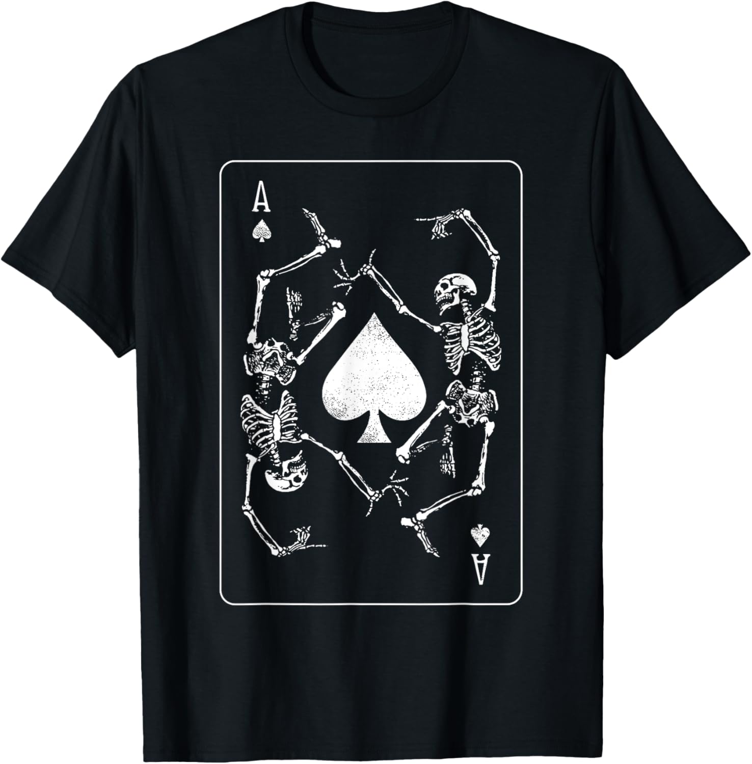 

New Fashion Summer Goth Punk Ace of Spades Card Gambler Skeleton T-Shirt Cotton Vintage Men Women Streetwear Clothes 5XL різнокольоровий