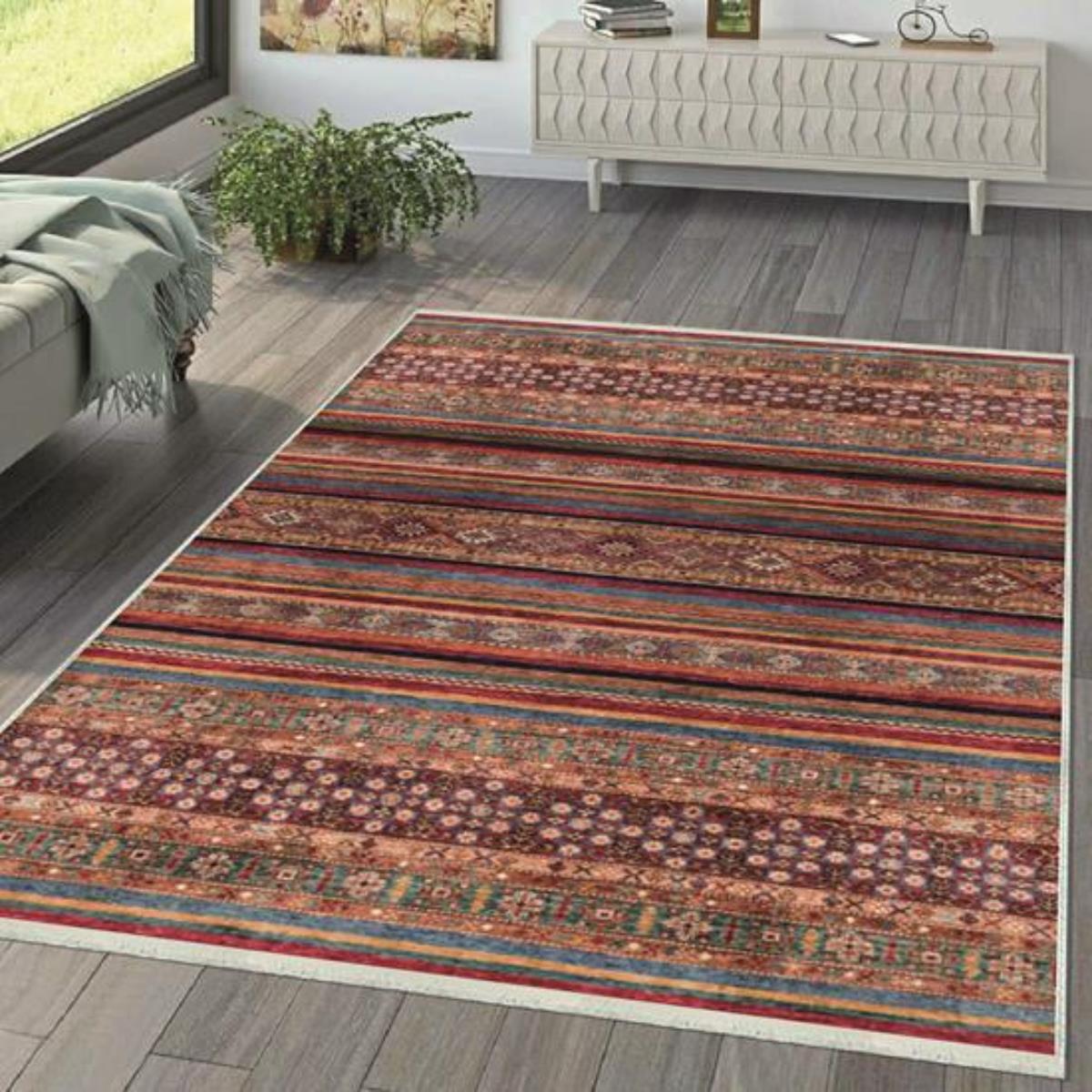 

Декоративный нескользящий моющийся ковер с цифровой печатью DOT-HT-649 40 x 60 красный