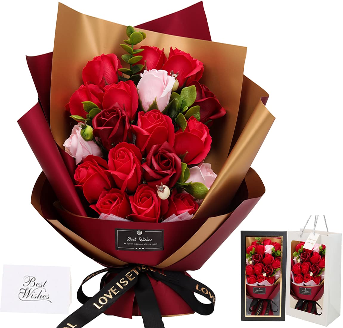 

Букет из мыльных цветов Подарок на день рождения День букет из мыльных роз Градиентная роза Искусственная роза Популярный подарок для женщин День годовщины свадьбы День Уважения