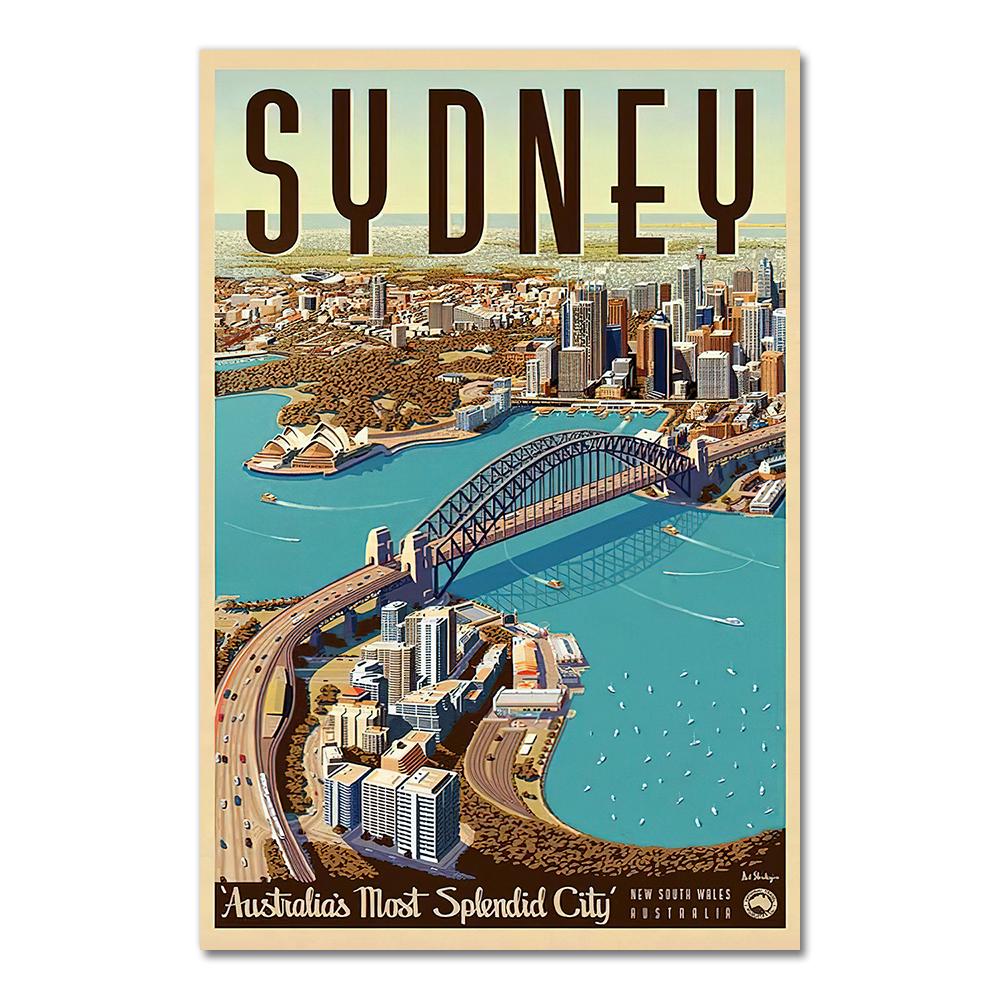 Travel to Australia Sydney Koala Canvas Painting Vintage Wall Pictures Kraft Posters Coated Wall Stickers Home Decoration Gift