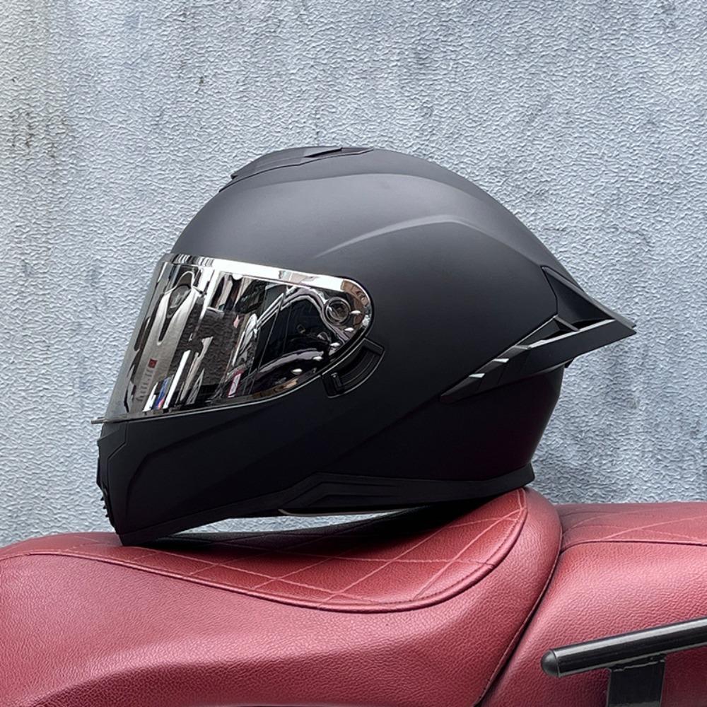 DOT Full Helmet Double Mirror Helmet Men's Four-season Universal Hard Hat Female Knight Locomotive Double Lens