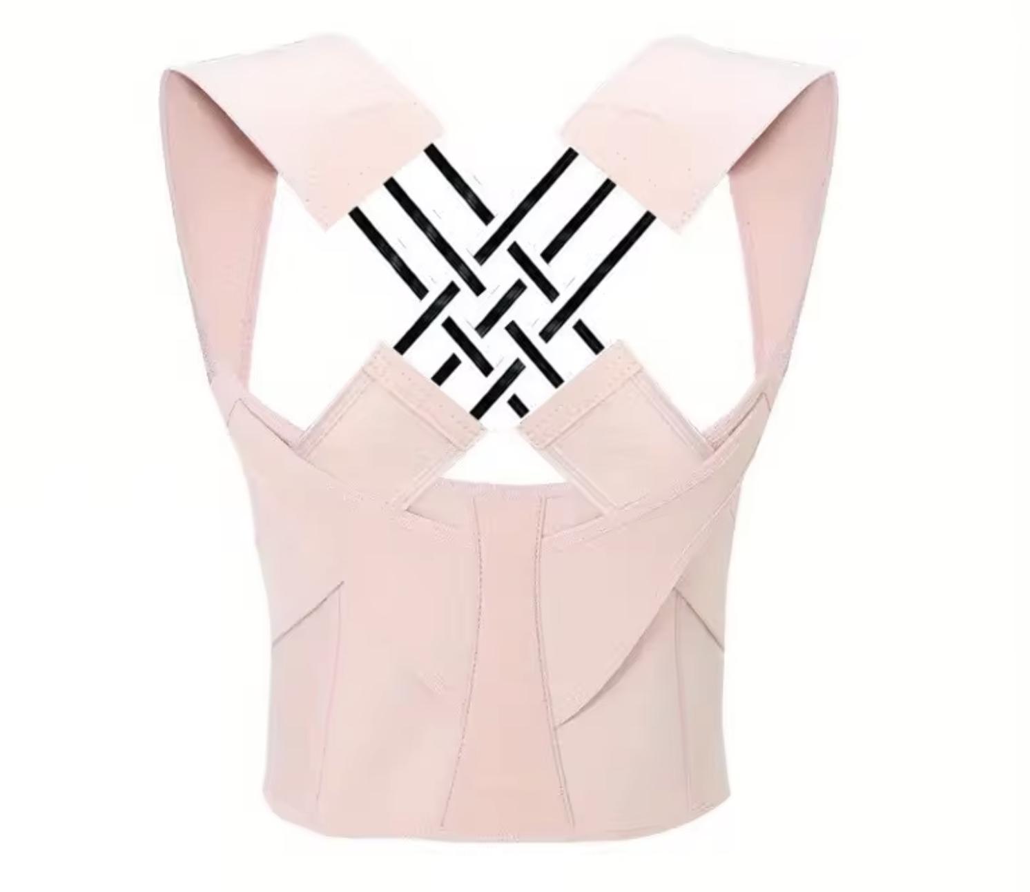

Back Brace Posture Corrector Perfect For Women and Men Back Region Lumbar Support Shoulder Posture Support Features Suitable For Improve Posture and XL рожевий