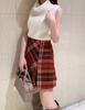 Roving Check Mini Skirt SWFS244086 RED [Sneider] Women's