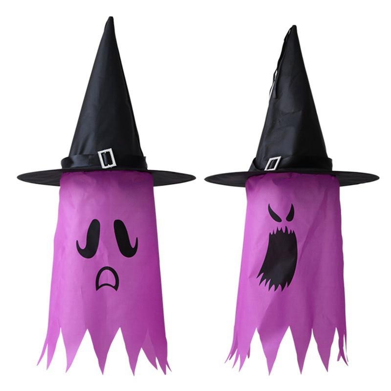 Halloween Ghost Light String Decoration Outdoor/Indoor LED Glowing Witch Hat Halloween Party Yard Tree Garden Decoration Halloween Witch Hat
