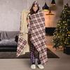 Classic Sherpa Fleece Hooded Blanket Robe Warm - Wearable Women
