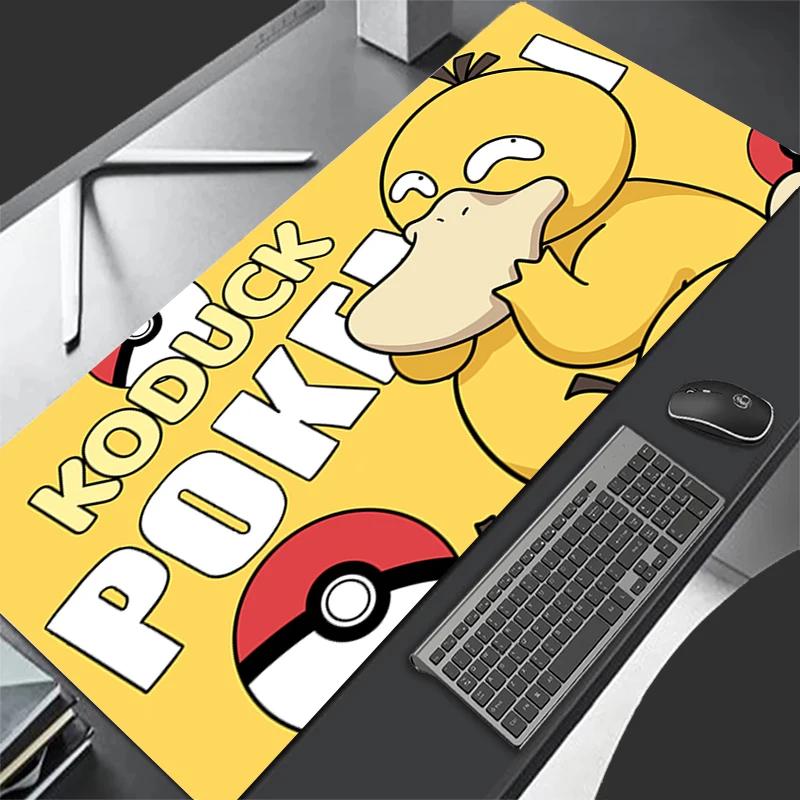 Larger Speed PC Computer Keyboard Pad Pu Leather Mouse Pad Anime Pokemon Psyduck Desk Mat Gaming Accessories Pikachu Mousepad