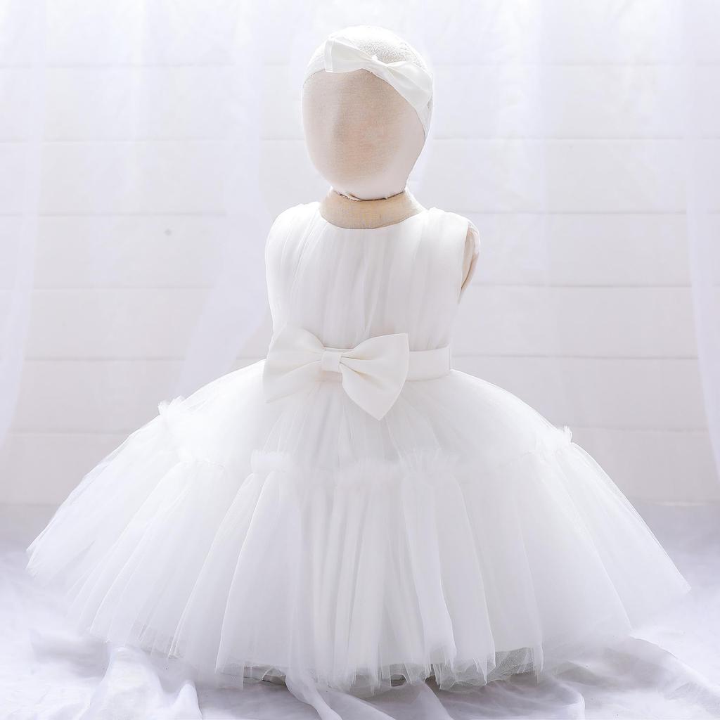 Vestido de Princesa de Malla para Niños 2025: Vestido Tutú Infantil para Primer Cumpleaños o Boda