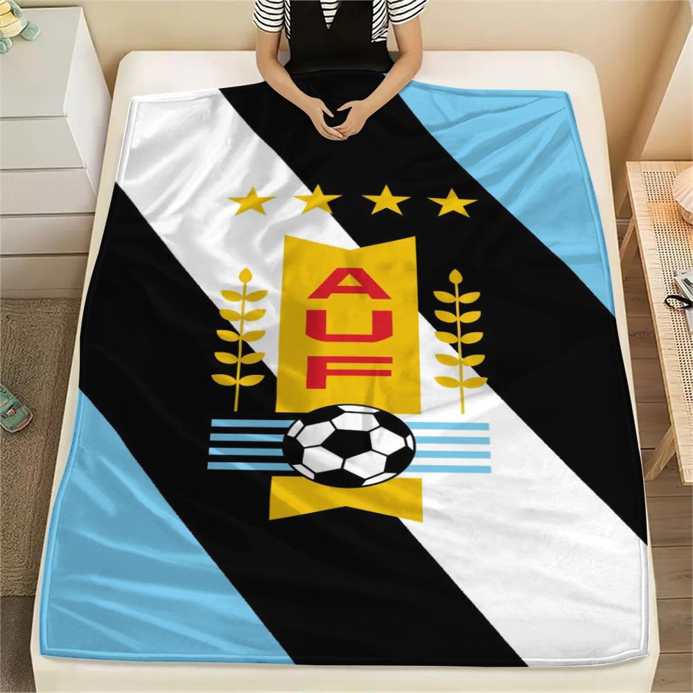 1Pc AUF Logo Uruguay Print Flannel Blanket High Quality Warm Comfortable Cover for All Seasons Perfect for Gifts Home Decor