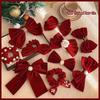 Red Velvet Bow Hairpin, Autumn and Winter Festive Xiaoxiangfeng Hairpin, Disc Hair, Spring Clip, Simple Hair Accessories