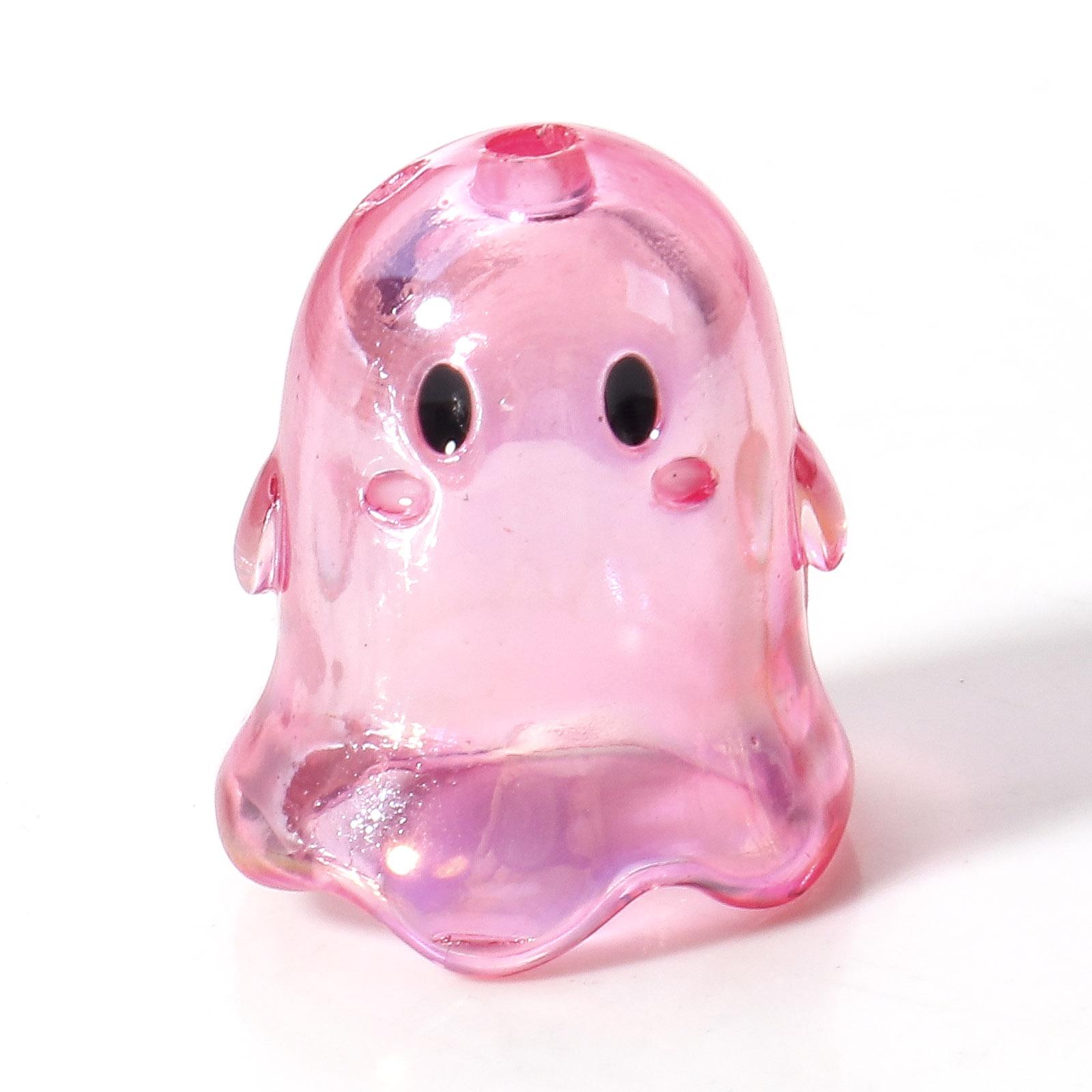 

5 PCs Acrylic Halloween Ghost Beads For DIY Charm Jewelry Making MulticolorTransparent Beads 17mm x 15mm, Hole: Approx 1.8mm фуксия