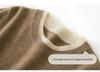 Women's Stylish Color-Block Cashmere Round-Neck Slimming Sweater - Versatile Two-Piece Look