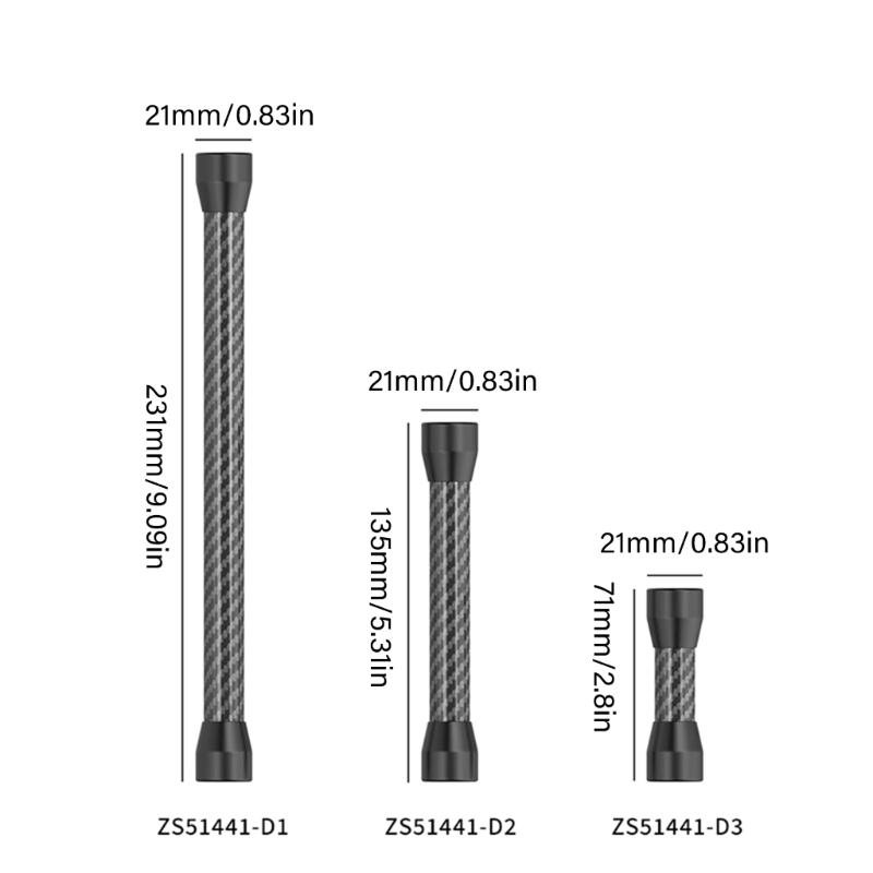 Lightweight Camera Mount Extension Rod Feature Double 1/4 Female Connection End For DSLR Supports Action Devices Black