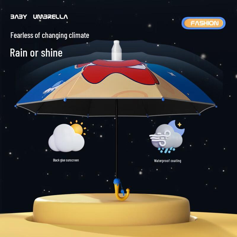 Kids Cartoon Long Handle Sun & Rain Umbrella