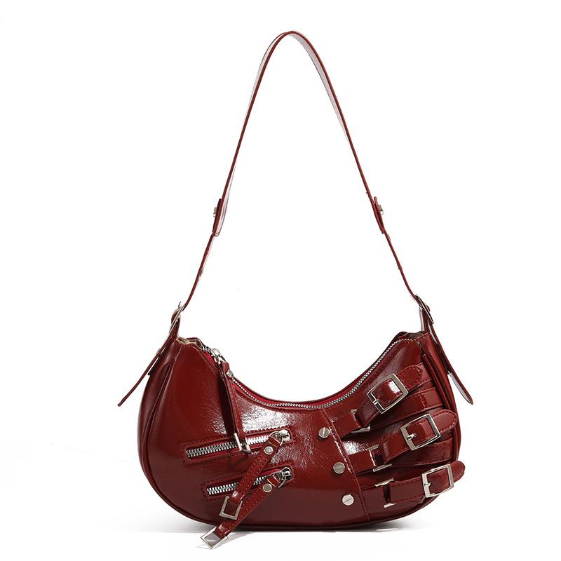 Vintage PU Leather Shoulder Bags For Women Y2K Trendy Cool American Motorcycle Bag 2026 Hot Sale Bags for Women Designer Handbag