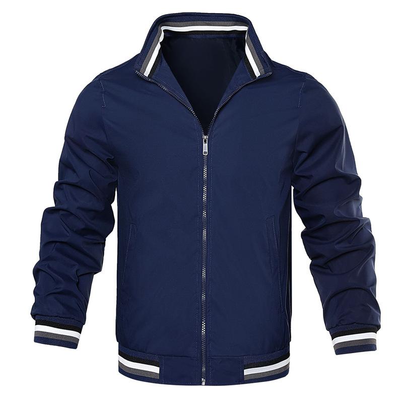 Spring and Autumn Men's Jacket Jacket Stand-Up Collar Fashion Jacket Top Casual Sunscreen Zipper Jacket