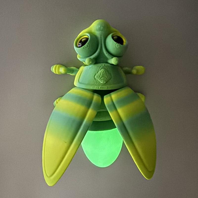Figurine di Lucciole Luminose Stampate in 3D Magneti per Porta del Frigorifero Magneti Decorativi a Forma di Lucciola Ornamento da Scrivania Scultura Decorativa