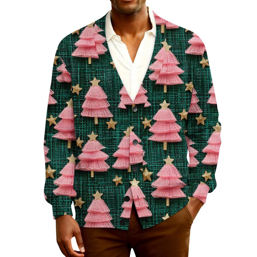 Herre Cardigan med lange ermer i ribbestrikk