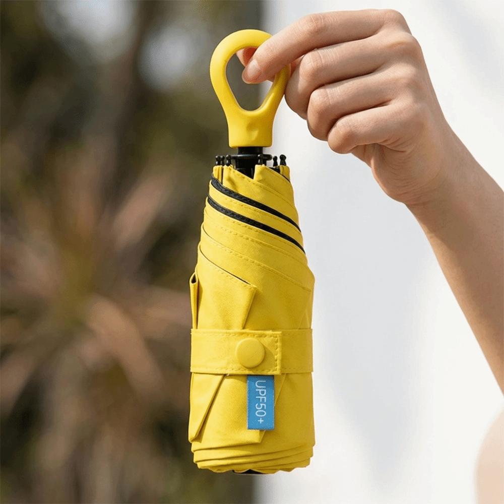 UV Protection Mini Sun Umbrella Windproof Sun Shade Pocket Parasol Dual-purpose Sunshade Student