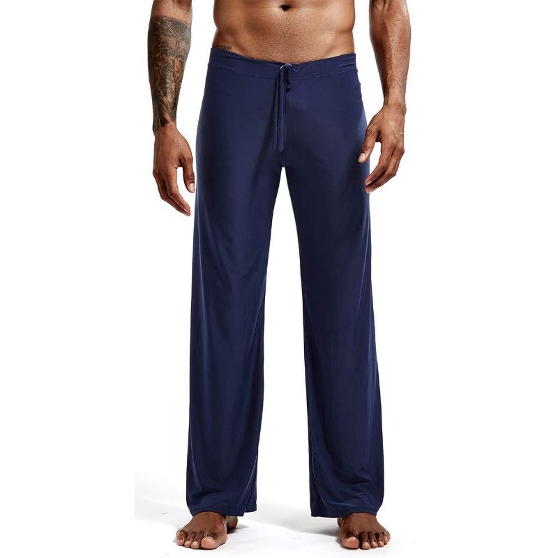 

Повседневные штаны для йоги, летние тонкие дышащие мужские брюки из ледяного шелка с удлиненной талией, повседневные брюки для мужчин, одежда, рабочие брюки, брюки для отдыха L темно-синий