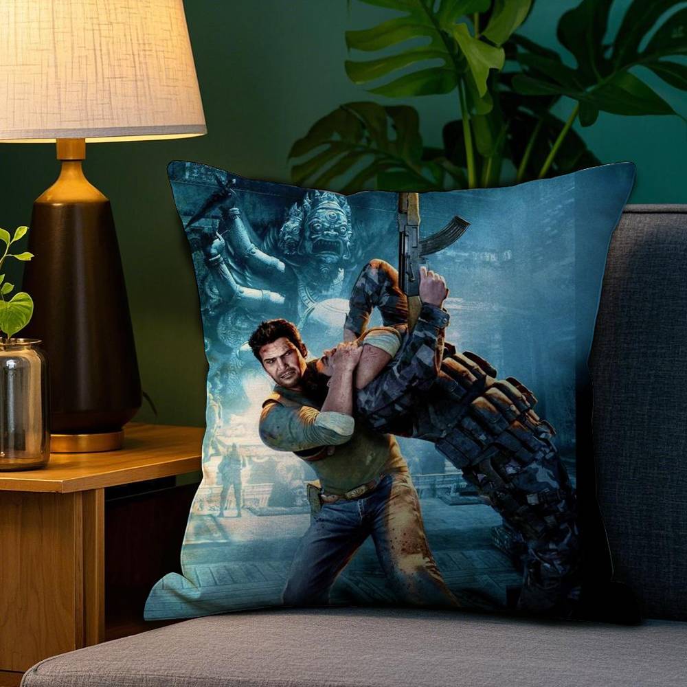 U-Uncharted V-Video Pillow Case Sofa Living Room Bedroom Double-sided Printing Square Cushion Nap Time Cushion Cover