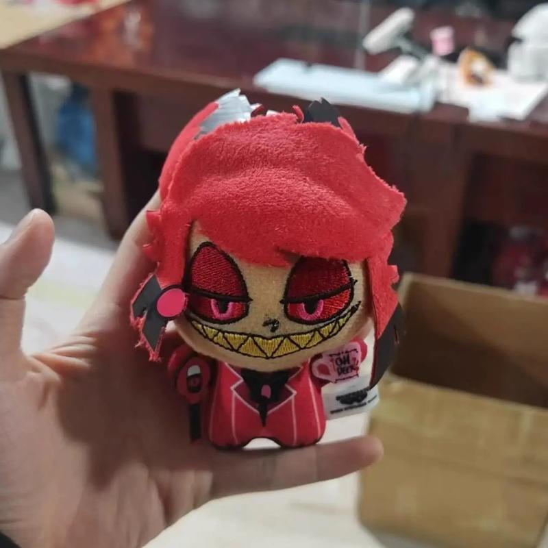 10cm Dolls Hazbin Hotel Vox Lucifer Ko Plush Toy Keychain Kawaii Bag Pendant Cute Anime Peripherals Keyring Birthday Fans Gift