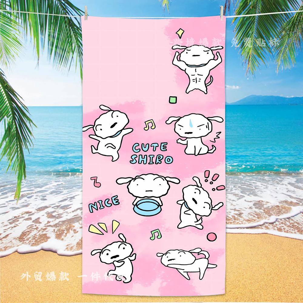 Extra Large Kids Quick Dry Bath Towel Cartoon Character Digital Print Double Sided Flannel Microfiber Beach Towel