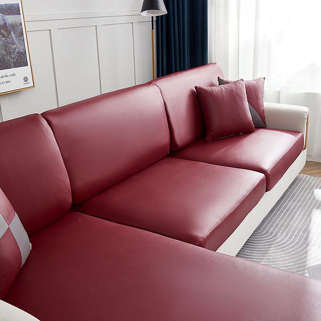 Pu Leather Living Sofa Chair Seat Cushion Covers Waterproof Anti -Dirty Slipcover Seat Protective Cover Corner L -Shaped Sofa Cover 1 /2 /3 /4